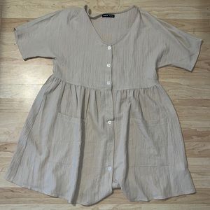 SHEIN tan shift dress